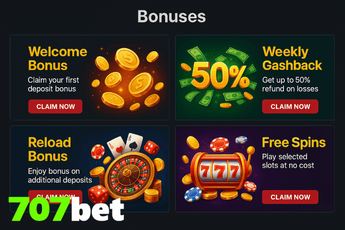 Bônus de cassino móvel 707BET com apostas online